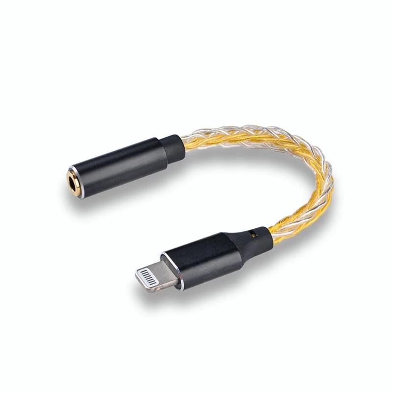 JCALLY JM08L HiFi Earphone Amplifier 3.5mm to Lightning Earphone Adapter C101 DAC 8 Stands Silver Plated MFI Cable for iphone