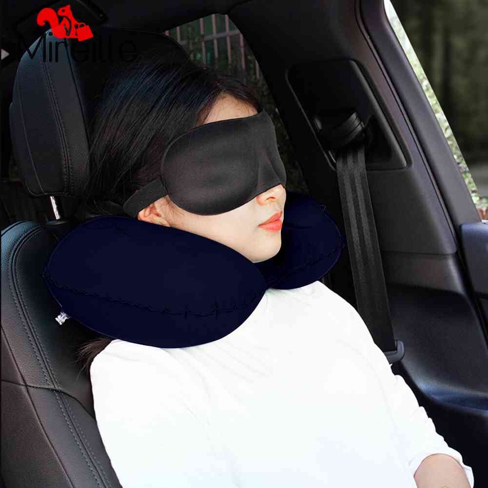 Inflatable Neck Pillow U Shaped Travel Pillow Neck Support Car Accessories 6AU