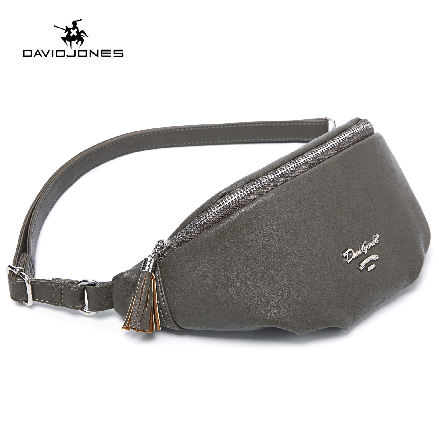 David Jones Paris women waist bag pu leather female fanny pack small lady belt bag 2022