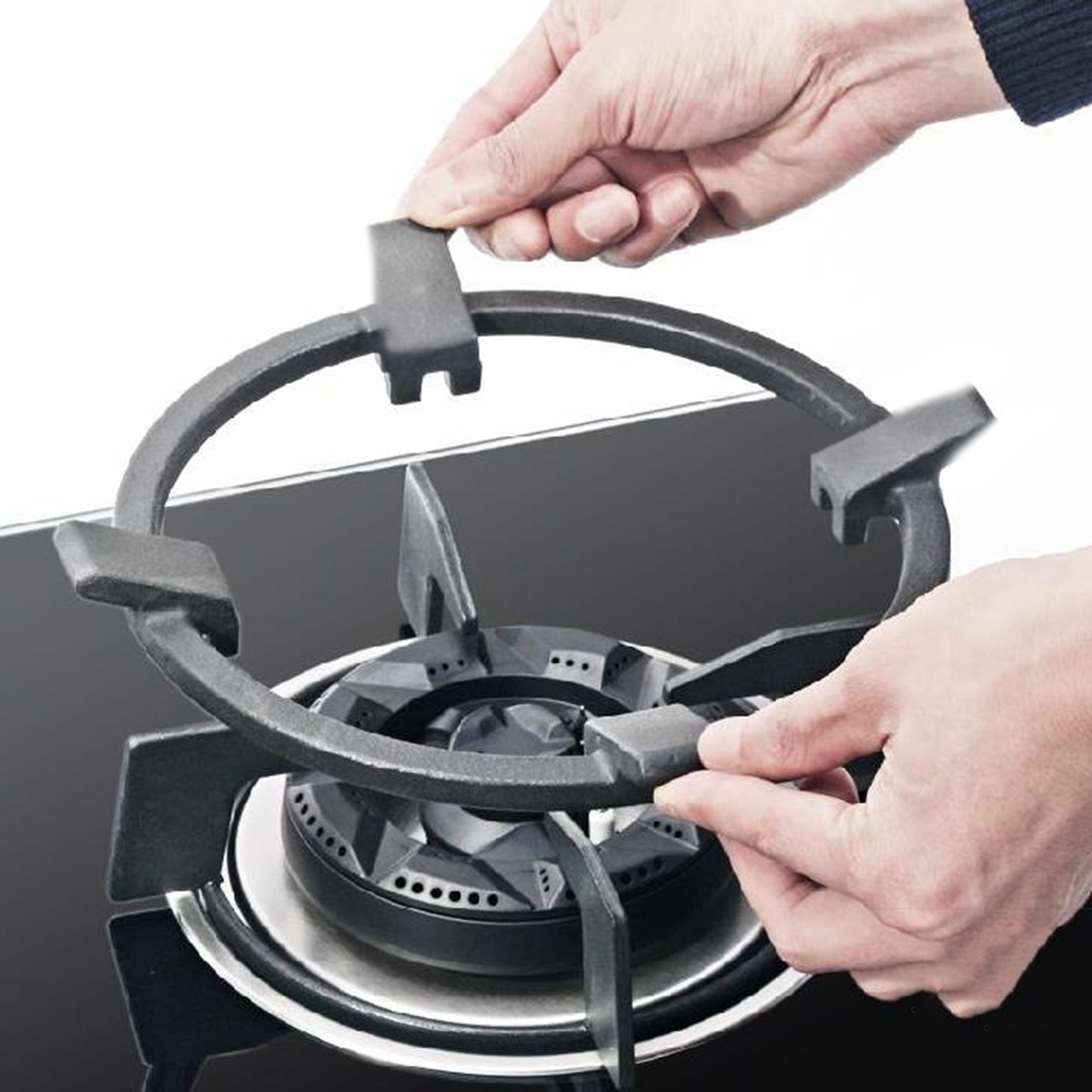 DFHSFRH Cooktop Home Support Gas Cooker Carbon Steel Non Slip Pan Stand Stove Rack Wok Ring Pots Holder