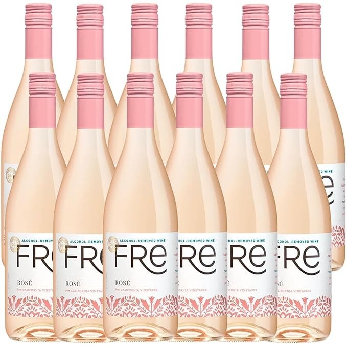 Sutter Home Fre Rosé Non-Alcoholic Wine, Experience Bundle with Phone Grip, Seasonal Wine Pairings & Recipes, 750ML btls, 12-PACK