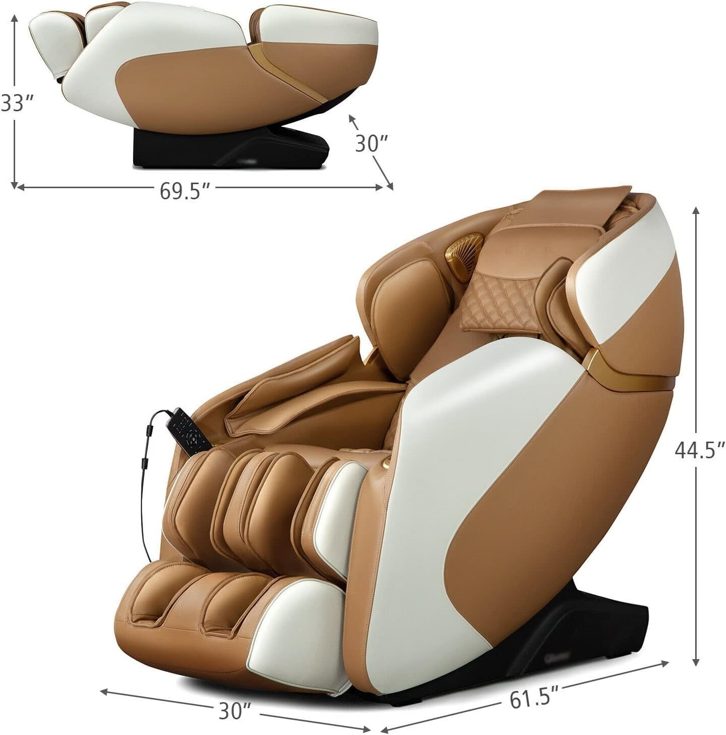W/SL track heating of full-body zero massage chair recliner